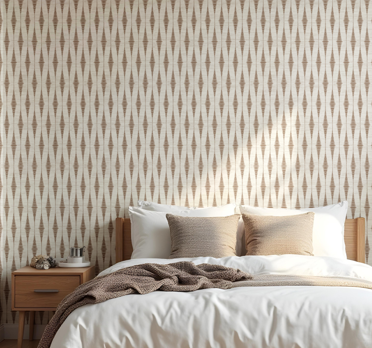 Carta da parati geometrica rabaul ikat color cioccolato - TenStickers