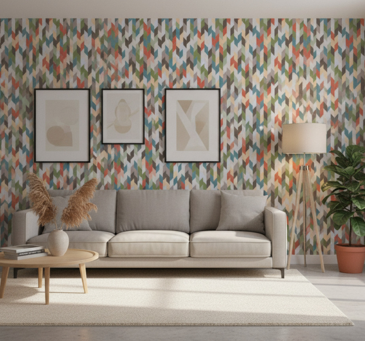 Carta da parati geometrica spettro a zigzag - TenStickers