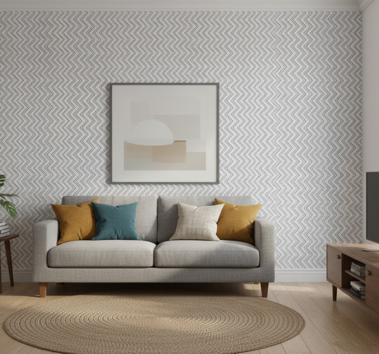 Carta da parati geometrica stile chevron - TenStickers