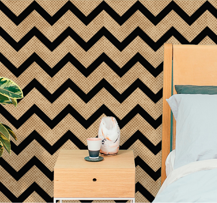 Carta da parati geometrica stile chevron a zigzag - TenStickers