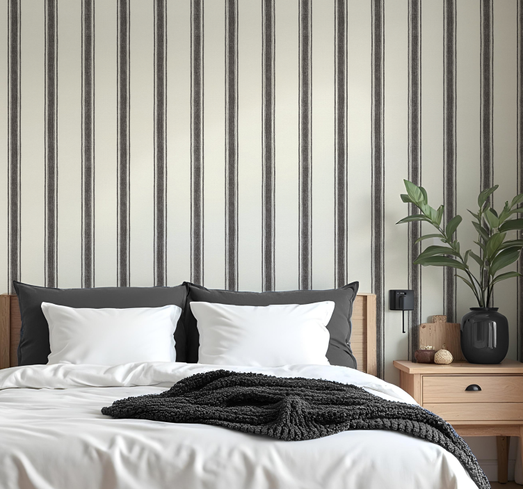 Carta da parati geometrica strisce diplomatiche nere - TenStickers