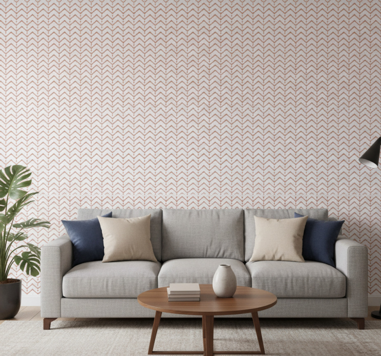 Carta da parati geometrica zigzag e punti - TenStickers