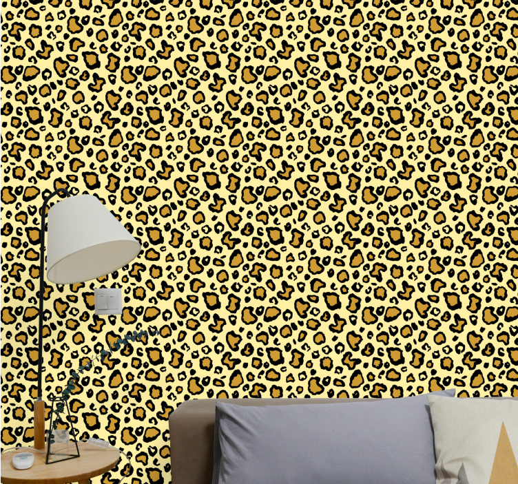 Carta da parati leopardata modello classico giallo - TenStickers