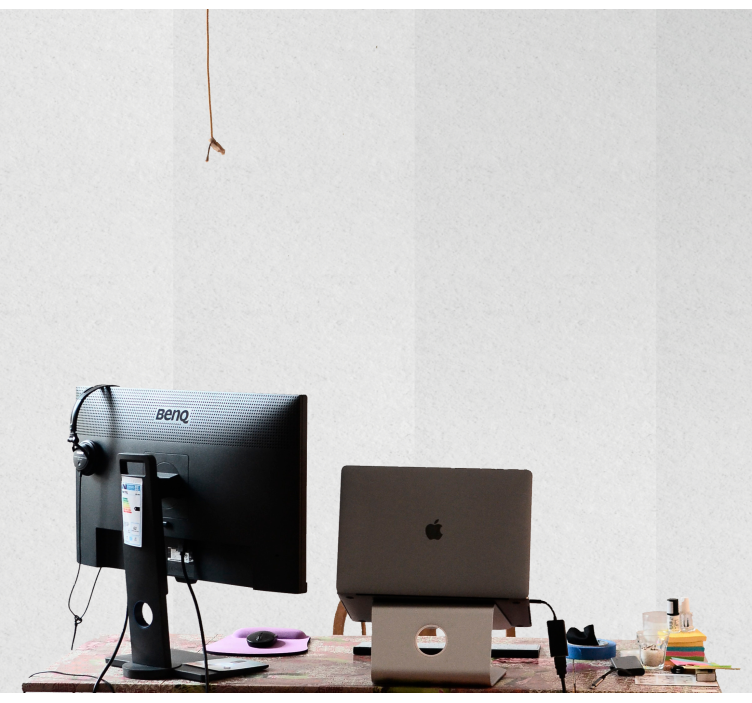 Carta da parati mattoni spazio di lavoro minimalista - TenStickers