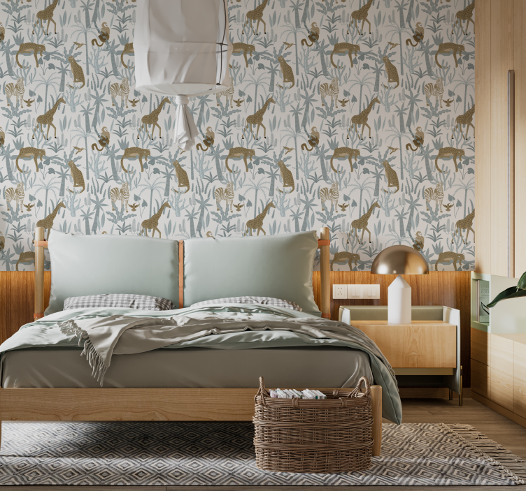 Carta da parati modello di giungla a colori p - TenStickers