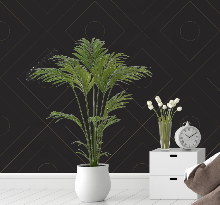 Carta da parati moderna elegante geometria dorata - TenStickers