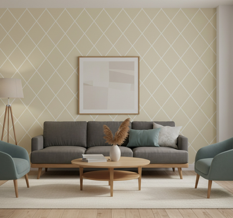 Carta da parati moderna eleganza a motivo diamante - TenStickers