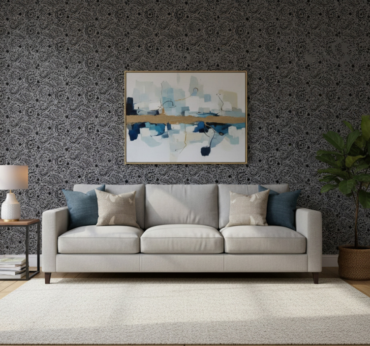 Carta da parati moderna motivi a spirale ornati - TenStickers