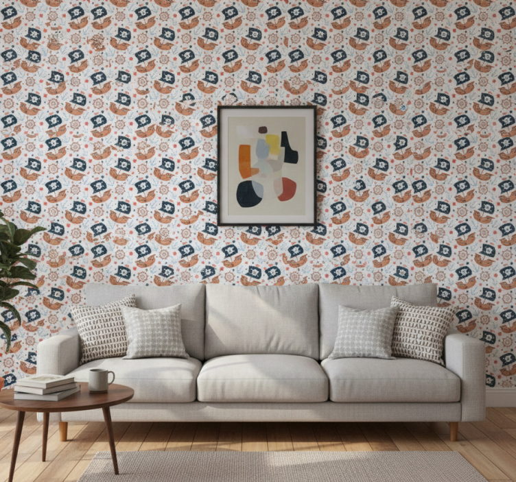 Carta da parati moderna motivo nave pirata carino - TenStickers