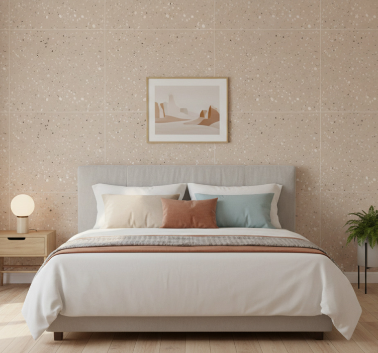 Carta da parati moderna texture beige terrazzo - TenStickers