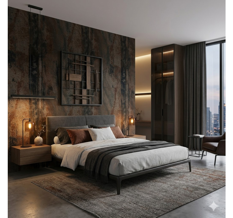 Carta da parati moderna texture grigio industriale ruggine - TenStickers