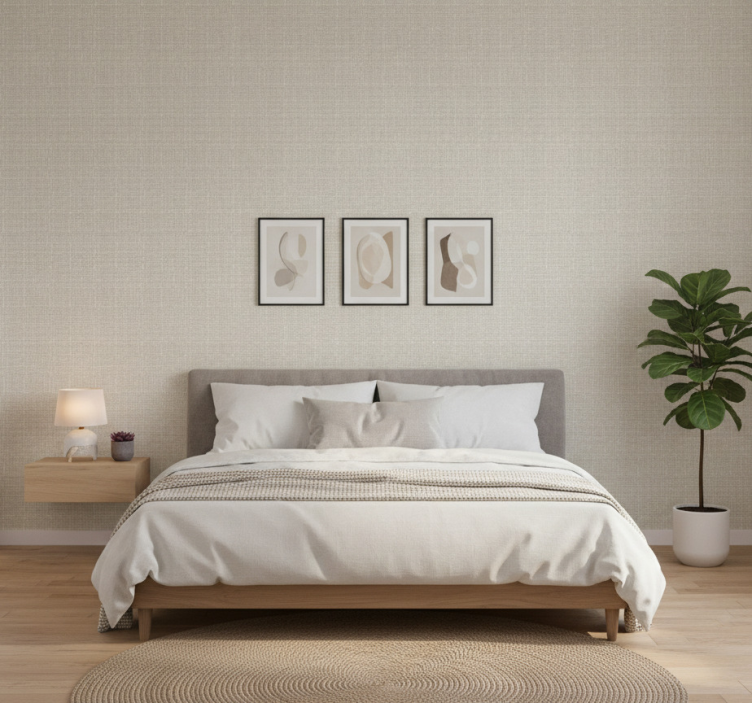 Carta da parati moderna texture lino marrone chiaro - TenStickers