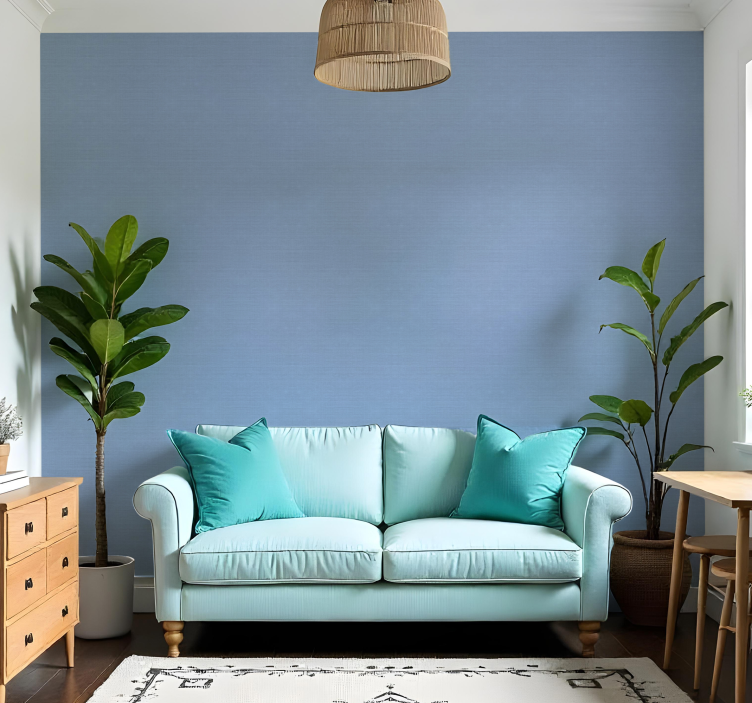 Carta da parati moderna texture motivo sottile in iuta blu - TenStickers