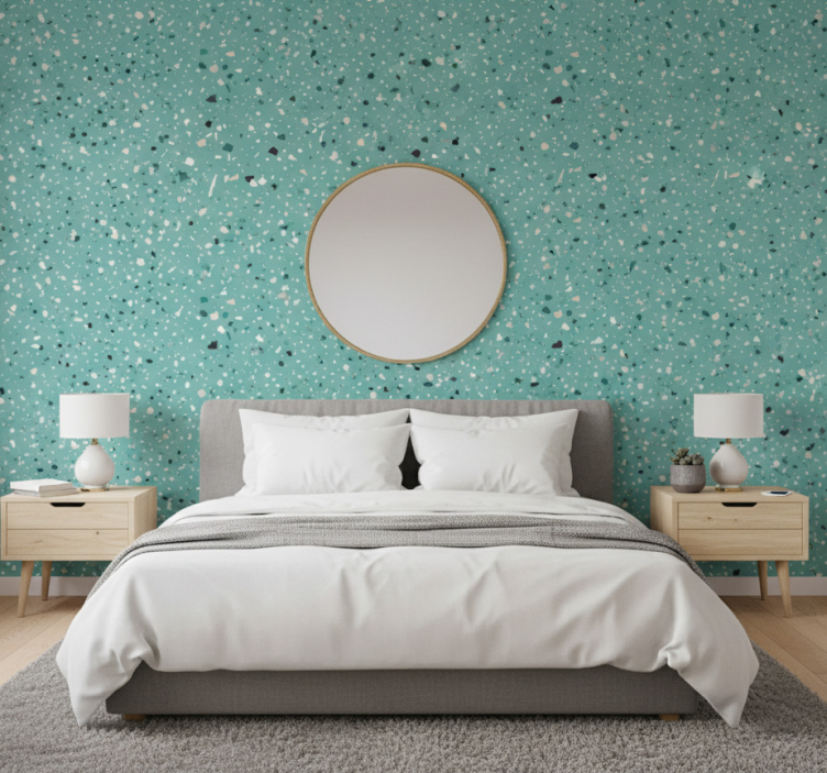 Carta da parati moderna texture terrazzo acquamarina - TenStickers