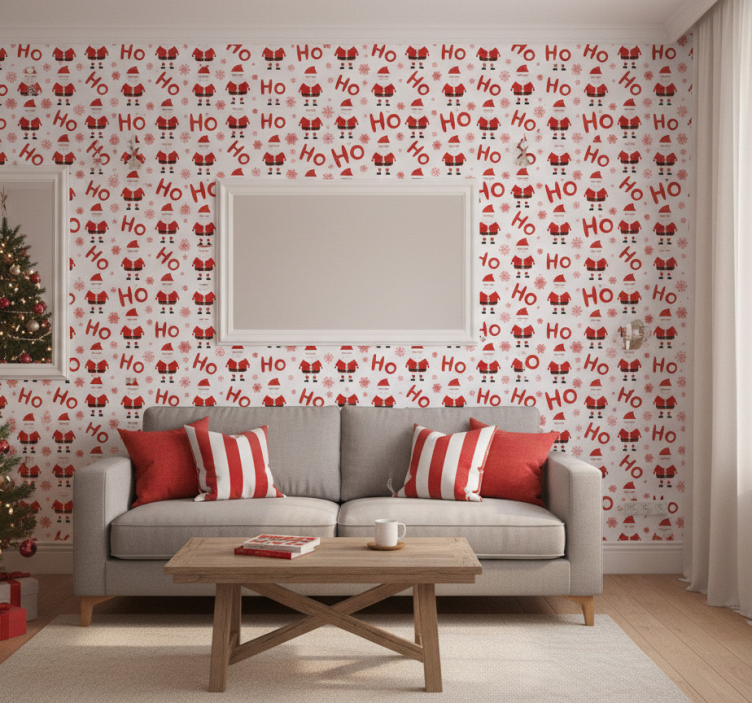 Carta da parati natalizia babbo natale hohoho - TenStickers