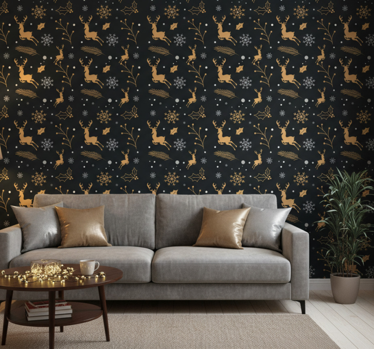 Carta da parati natalizia composizione di natale - TenStickers