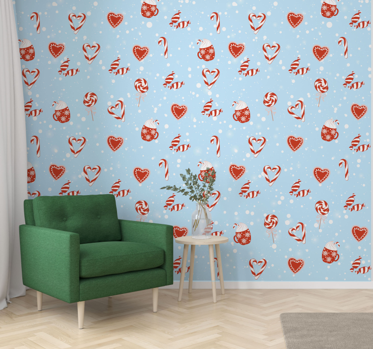 Carta da parati natalizia dolciumi delle feste - TenStickers