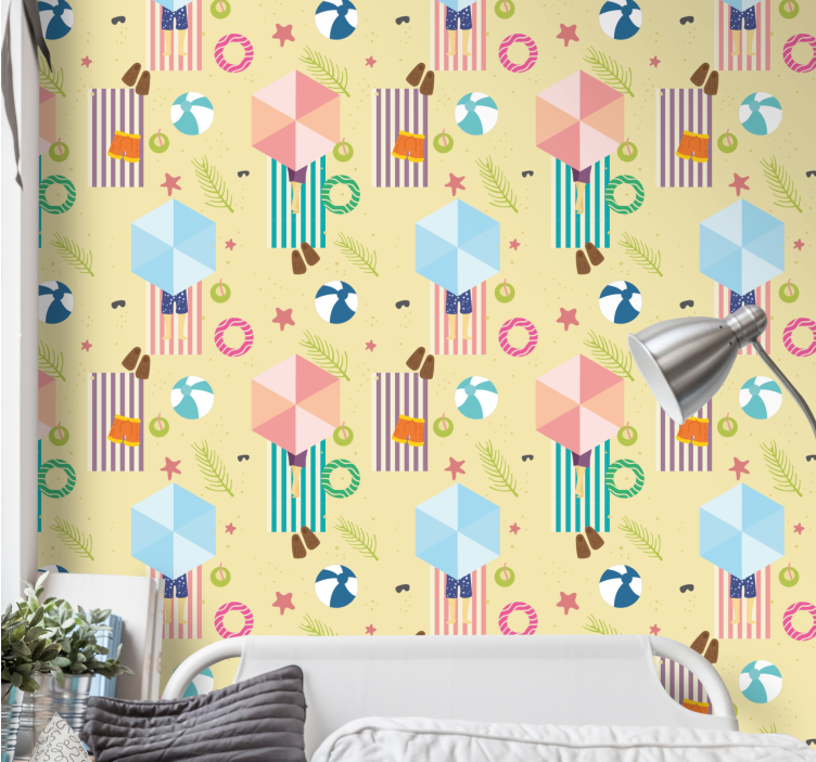 Carta da parati natalizia elementi stagionali giocosi - TenStickers