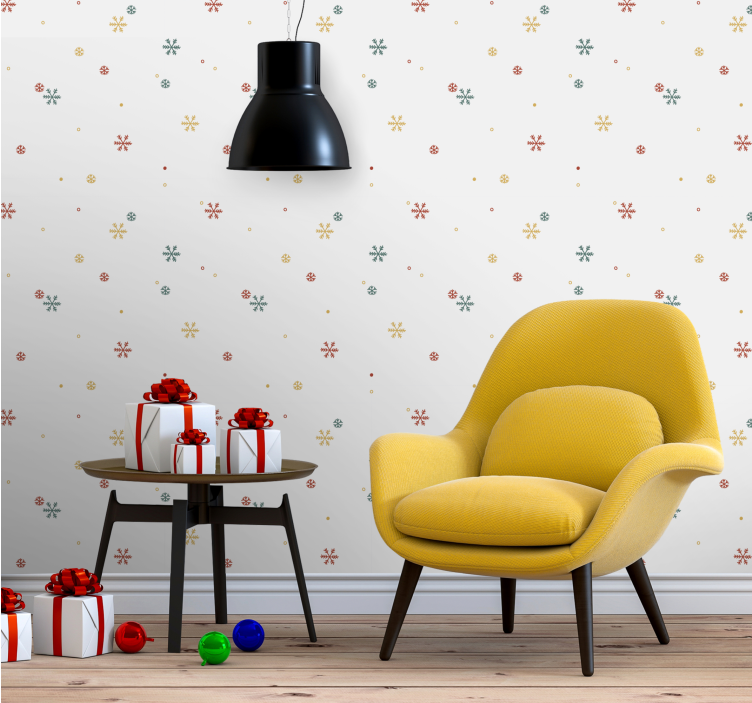 Carta da parati natalizia modelli festivi di fiocchi di neve - TenStickers