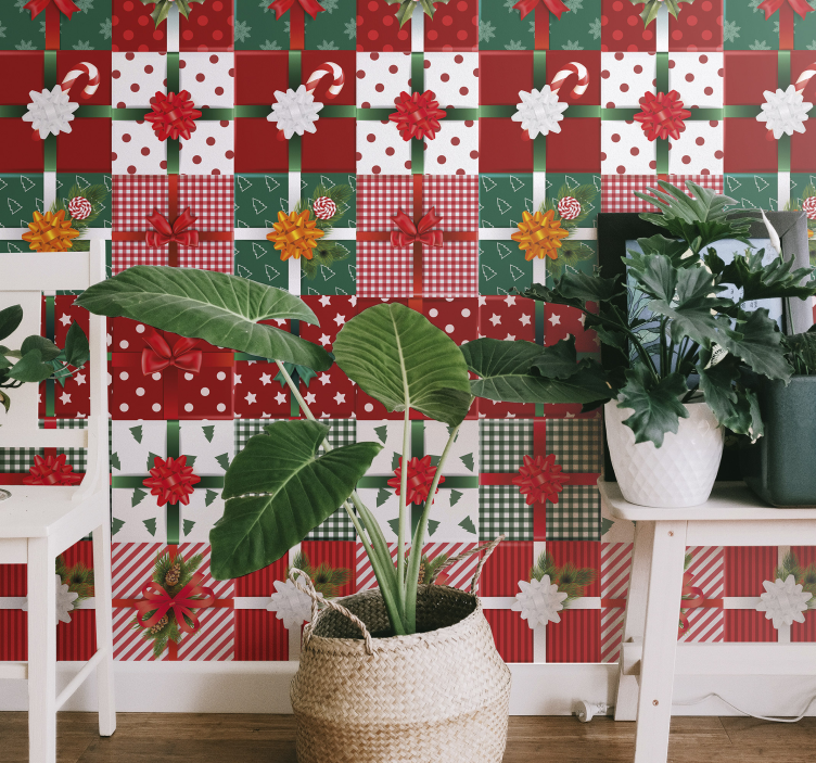 Carta da parati natalizia modelli regalo per le feste - TenStickers