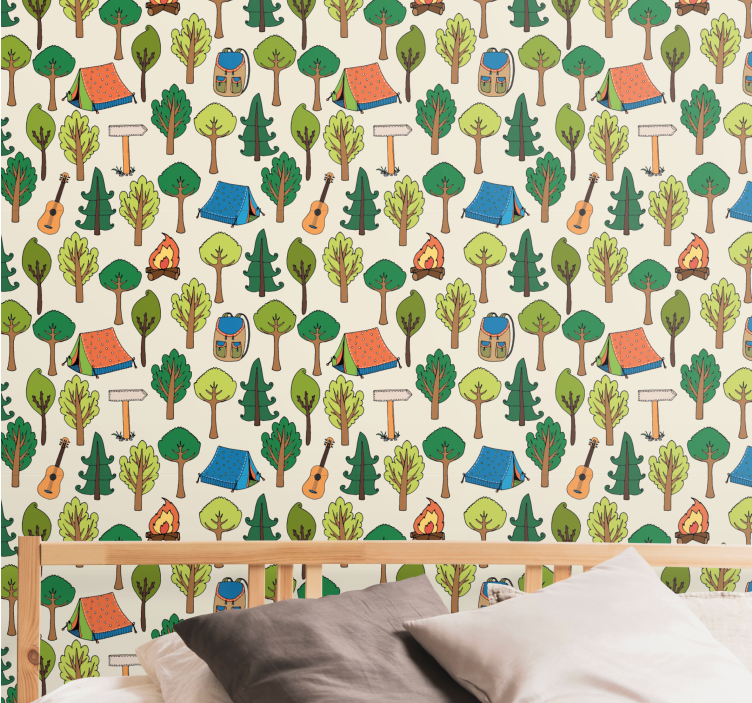 Carta da parati natura avventure in campeggio - TenStickers