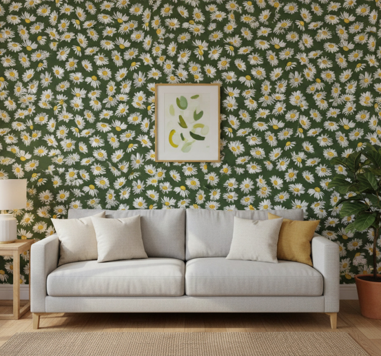 Carta da parati natura campo di margherite - TenStickers