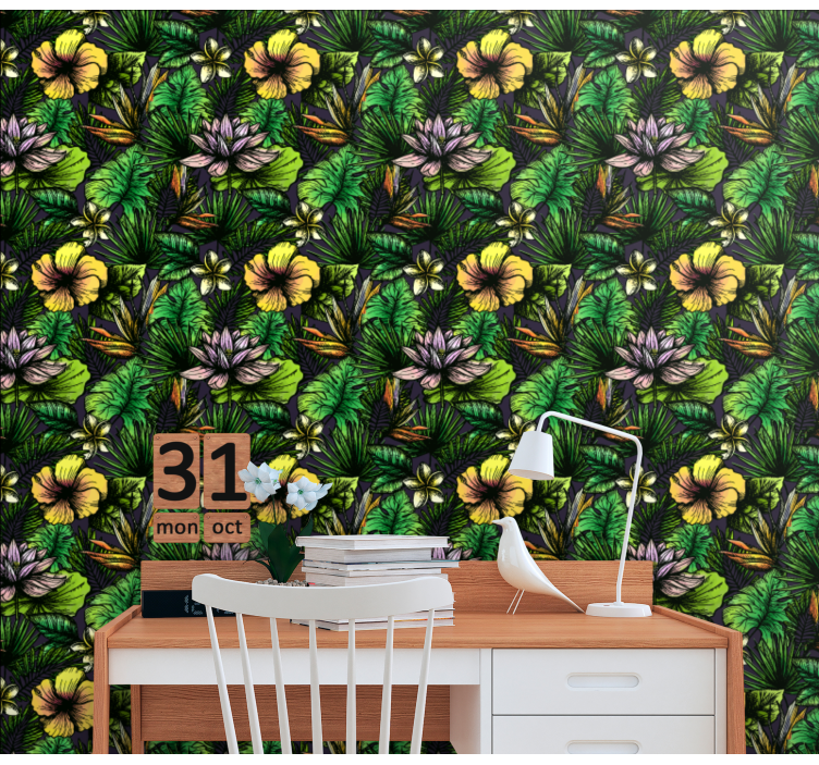 Carta da parati natura fioritura tropicale - TenStickers