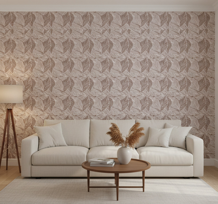 Carta da parati natura foglie in terracotta - TenStickers