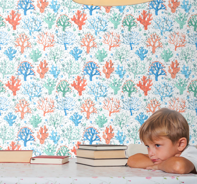 Carta da parati natura impronta della barriera corallina - TenStickers