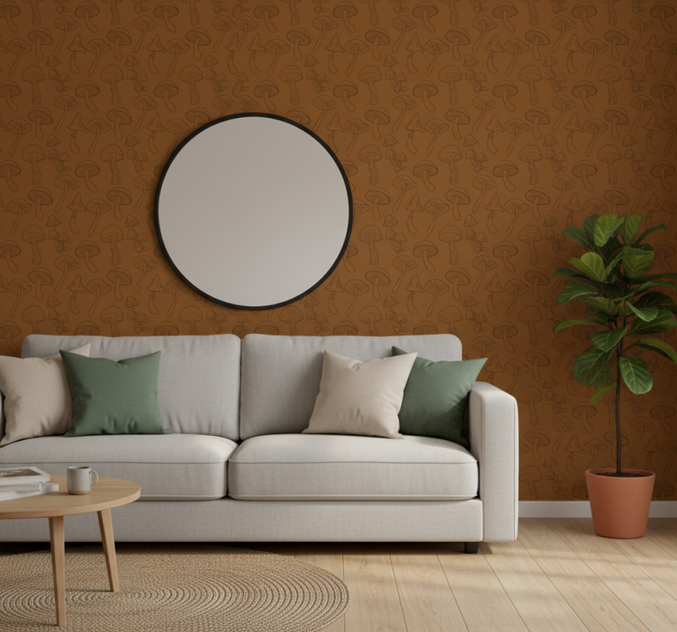 Carta da parati natura motivo funghi - TenStickers