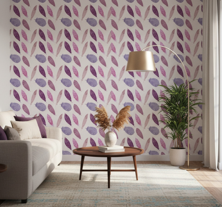 Carta da parati natura motivo piume vivaci - TenStickers