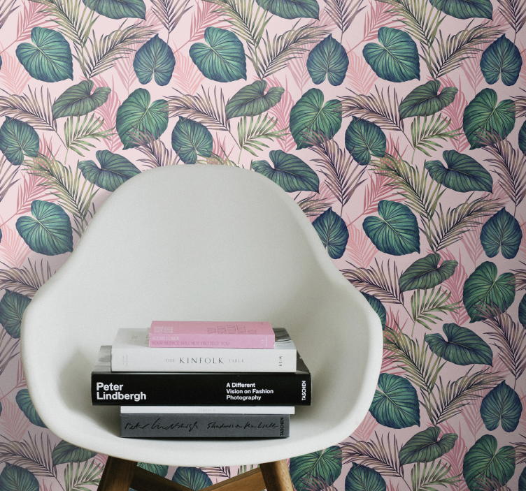 Carta da parati natura scoperta di foglie tropicali - TenStickers