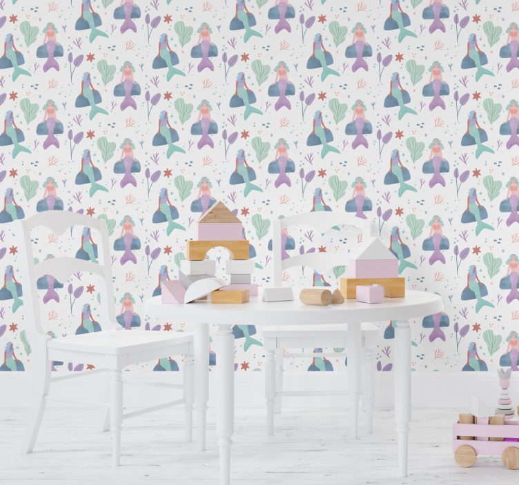 Carta da parati cameretta fantasia di sirene - TenStickers