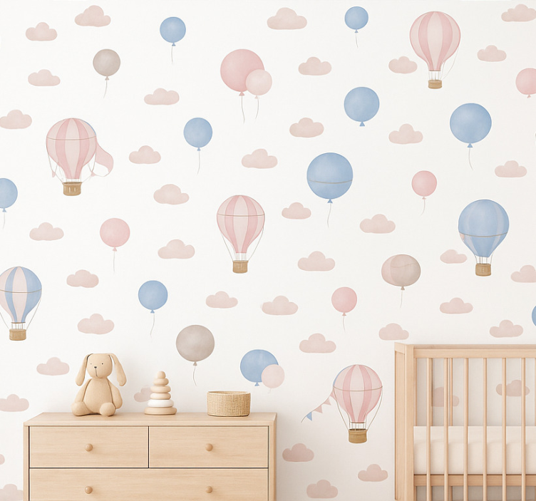 Carta da parati neonato palloncini sogno pastello - TenStickers