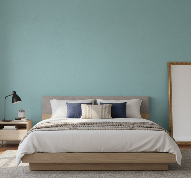 Carta da parati nordica blu teal monocolore - TenStickers