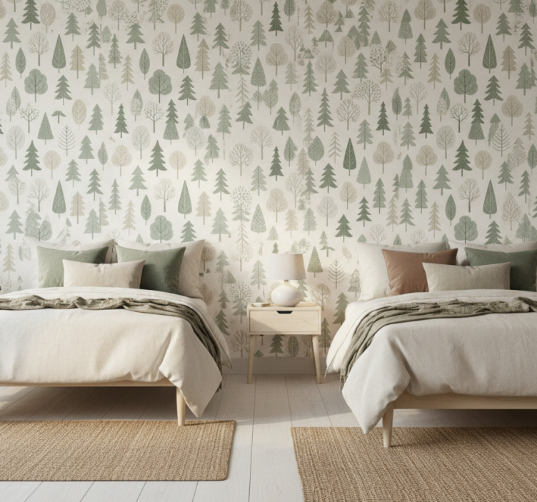 Carta da parati nordica foresta scandinava rilassante - TenStickers
