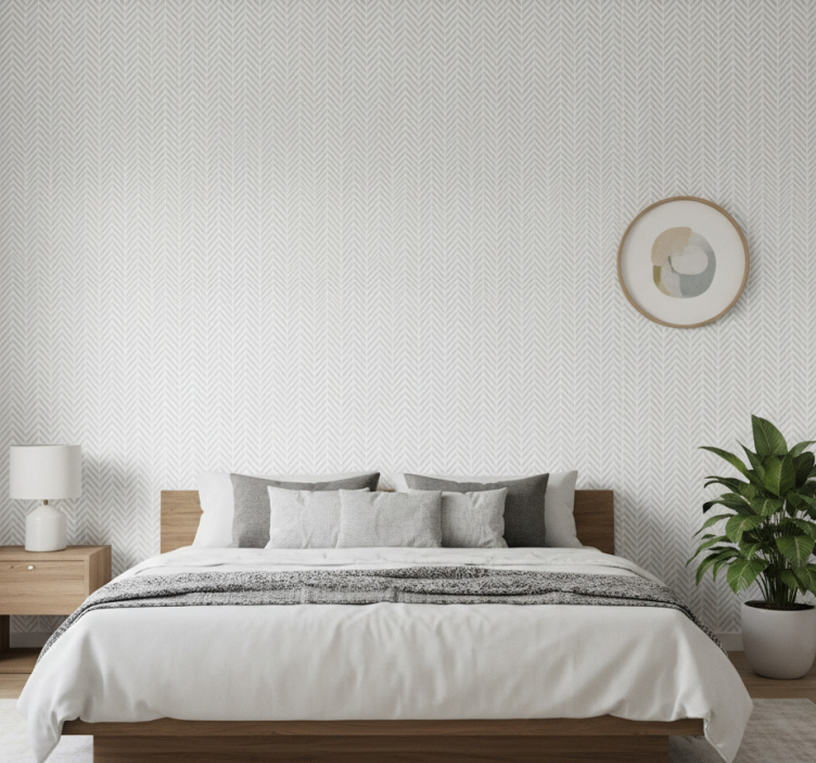 Carta da parati nordica linee astratte grigie zig zag - TenStickers