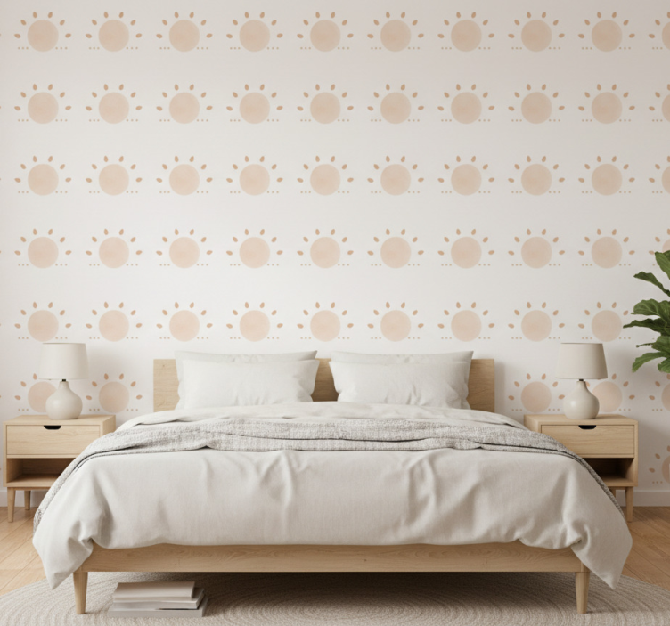 Carta da parati nordica sole astratto minimalista - TenStickers