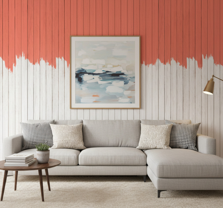 Carta da parati ornamentale color corallo vivo - TenStickers