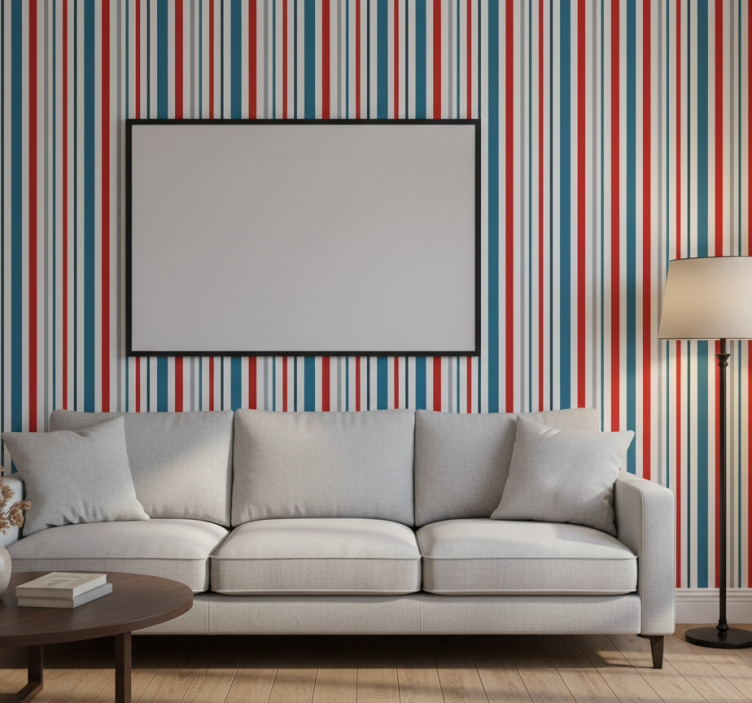 Carta da parati ornamentale design righe marine rétro - TenStickers