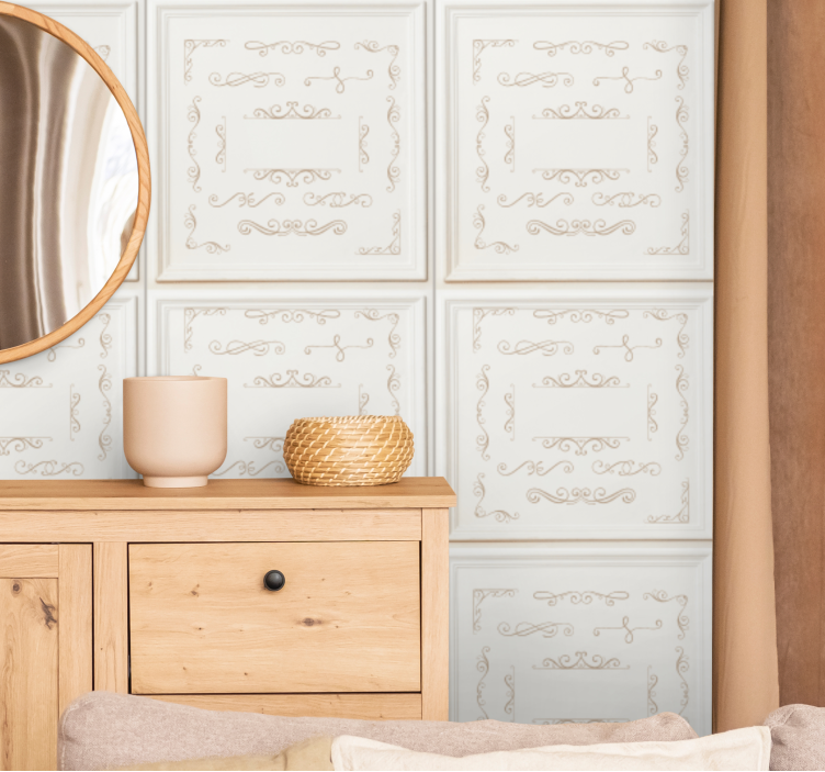 Carta da parati effetto piastrelle elegante design ornato - TenStickers