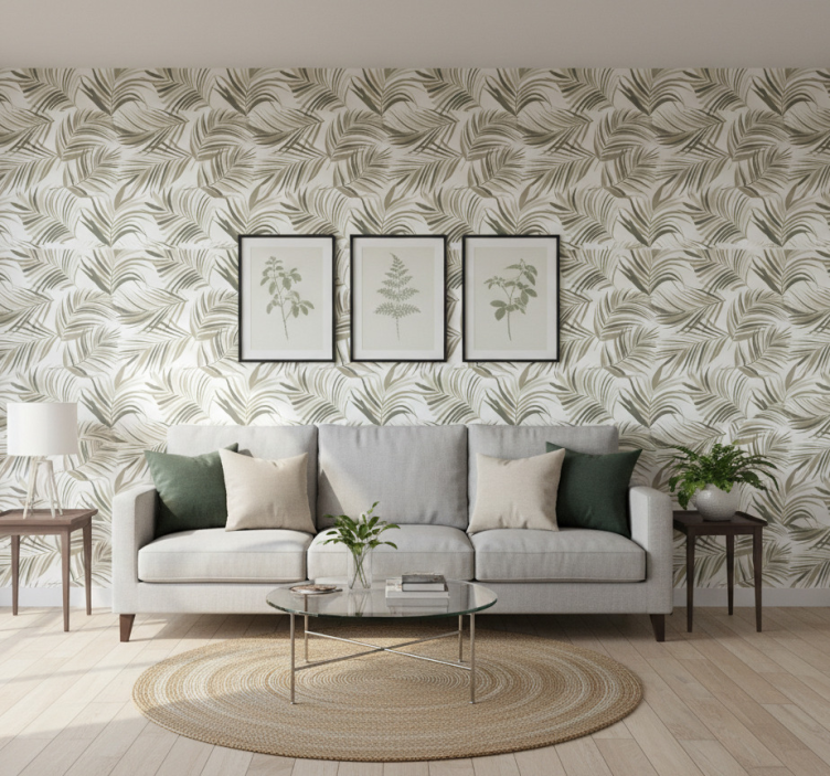 Carta da parati ornamentale motivi foglia sofisticati - TenStickers