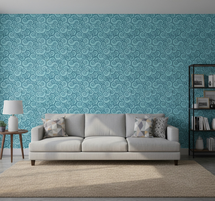 Carta da parati ornamentale motivo vorticoso - TenStickers