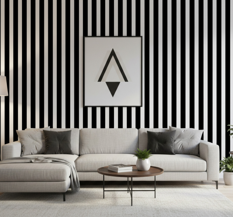 Carta da parati ornamentale righe verticali monocolore - TenStickers