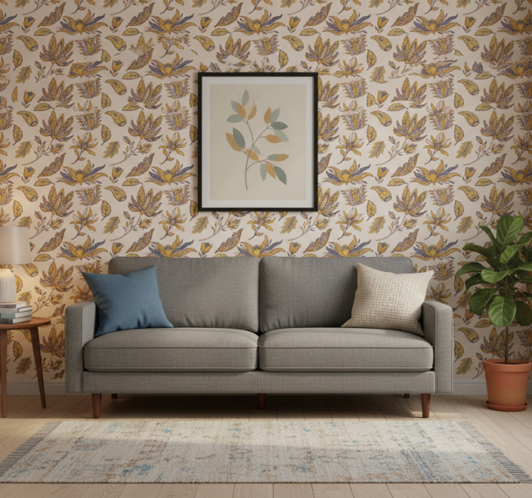 Carta da parati floreale set di fiori paisley - TenStickers