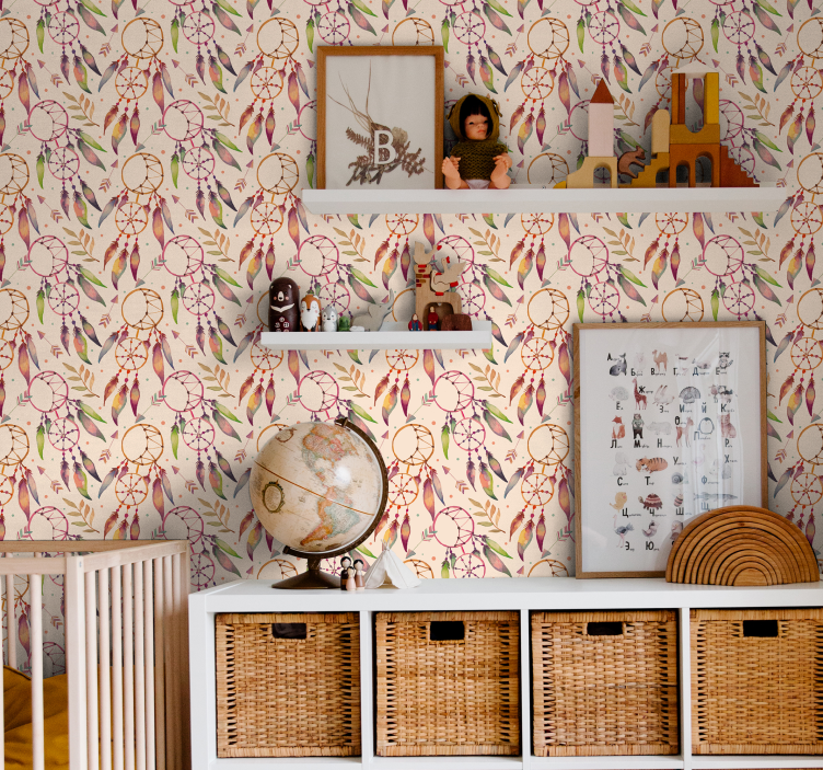 Carta da parati cameretta motivo floreale acchiappasogni - TenStickers