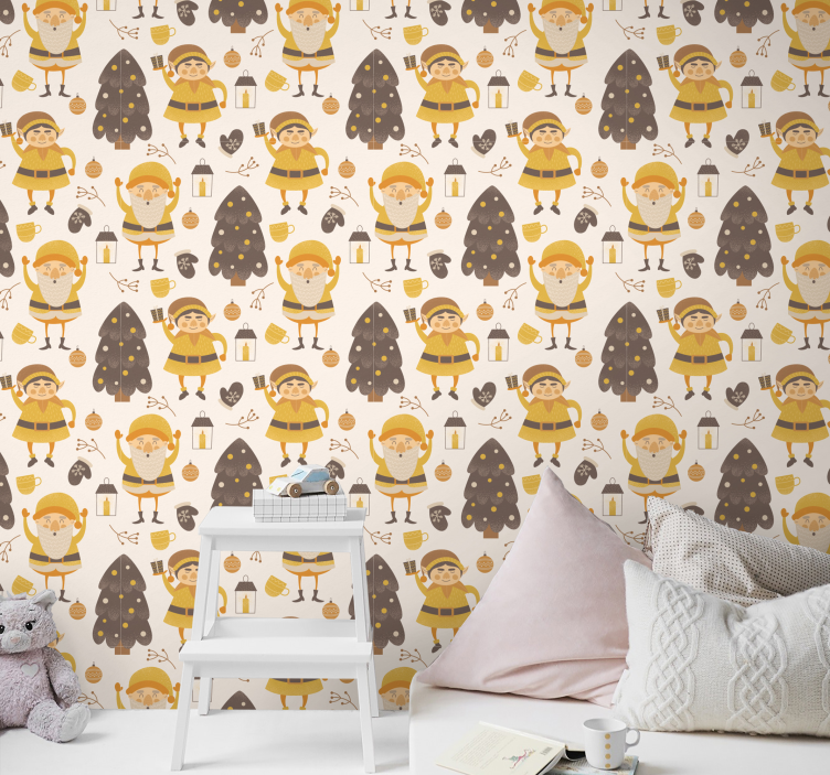 Carta da parati natalizia amici della foresta - TenStickers