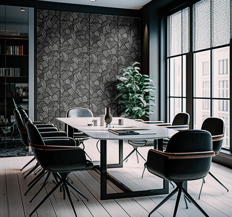 Carta da parati ufficio strisce curve - TenStickers