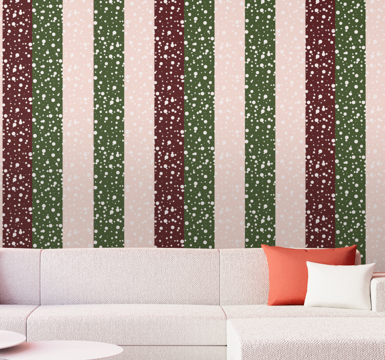 Carta da parati a righe motivo a pois a righe - TenStickers