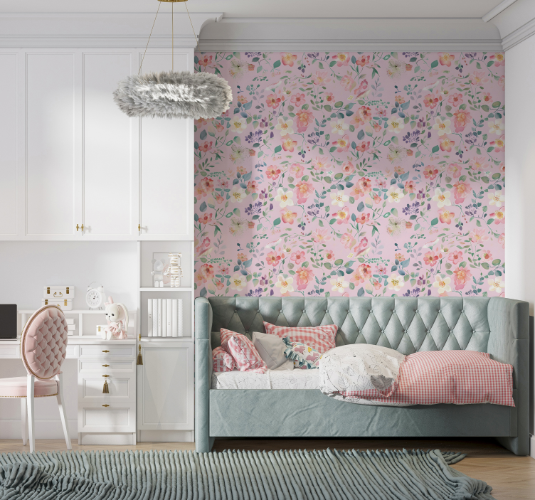 Carta da parati rosa esplosione primaverile - TenStickers